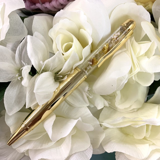 送料込み とても書きやすいお花のボールペン プリザーブドフラワーアレンジ 極太ボールペン 534 535 536 つちやフラワー