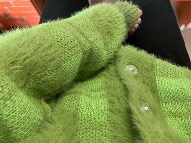 お抹茶チェックカーディガン