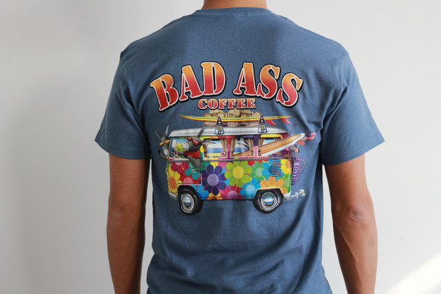 コピー バッドアスオリジナルtシャツ ターコイズブルー ハワイアンtシャツ Badasscoffeestore バッドアスコーヒー