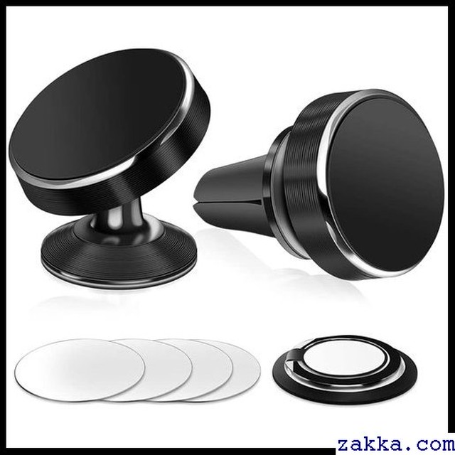 3 車載ホルダー ブラック スマホリング付き スマホスタンド 車載スタンド マグネット式車載ホルダー おしゃれ 簡単設置 360度回転 片手で装着 全機種対応 強い吸着力 しっかりと固定 スマホホルダー ダッシュボード用 吹き出し口用 2個セット マグネット 18 Kkk