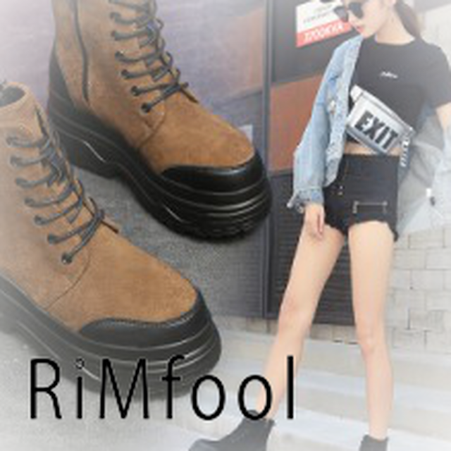 ブーツ ショートブーツ 大きいサイズ 7cm厚底 スエード インヒールブーツ レディース ブーティー 秋新作 秋色 Rimfool