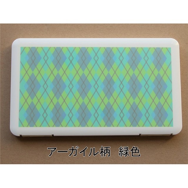 携帯マスクケース ハードケース アーガイル チェック 緑系 送料無料 Mizuno Seal