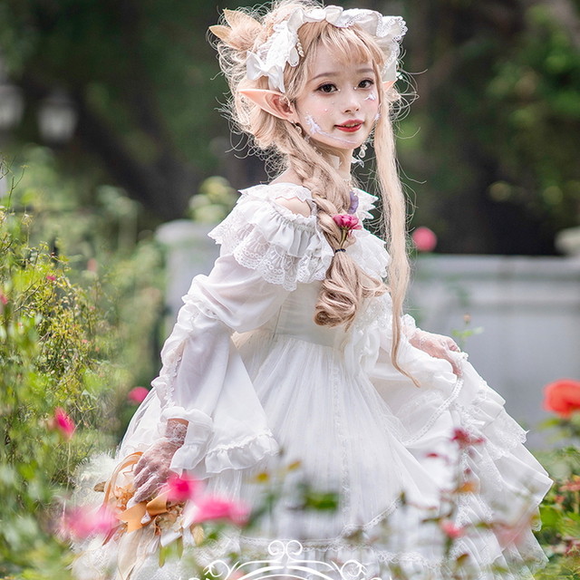 ゴスロリ系 ドレス ワンピ 編み上げ フリル リボン 清楚 ゴージャス 病みかわいい 甘い ロリィタ 薔薇少女 オルチャン 原宿系 10代 代 天使と悪魔 サブカル系ファッション Seasonz