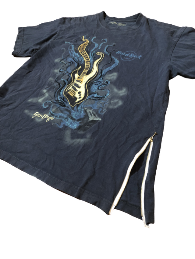 Hard Rock Remake Zip Embroidery T Shirt ハードロック リメイク ジップ 刺繍 Tシャツ Docking Guilty