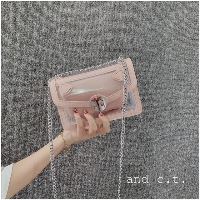 透明クリアバッグ チェーンショルダーバッグ 韓国 And C T アンドシーティー 大人可愛い トレンド専門店