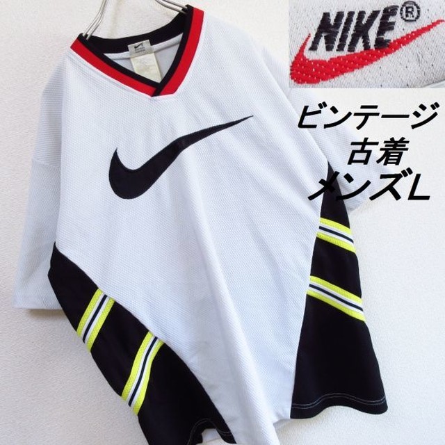 Nike ナイキ 銀タグ 90s ビンテージ メンズl 白 ホワイト ビッグロゴ 半袖tシャツ リサイクルショップ古着屋park大阪