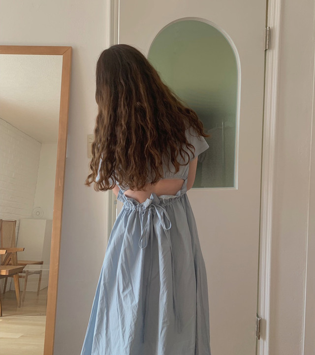 双子コーデに ロングワンピース 清楚系 バックシャン バックオープン レディース フェミニン ガーリー カジュアル 夏 レトロ Ptnym3193 Shop Suba