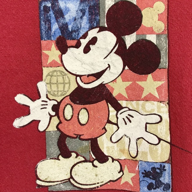 L アメリカ古着 海外ディズニー ミッキーマウス Mickey トレーナー キャラクター古着専門店エバレット