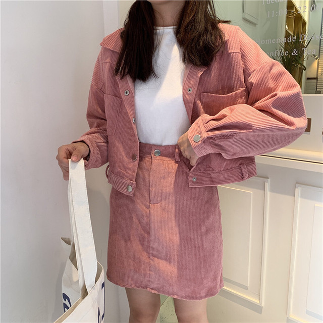 旬コーデに コーデュロイ セットアップ ジャケット タイトスカート カジュアル レディース フェミニン ミニスカート 秋冬 10代 代 Ptnym2432 Shop Suba