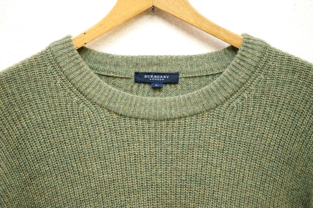 226 Burberry London バーバリー ニット セーター メンズ古着 サイズl 三陽商会 日本製 Antique John アンティーク ジョン