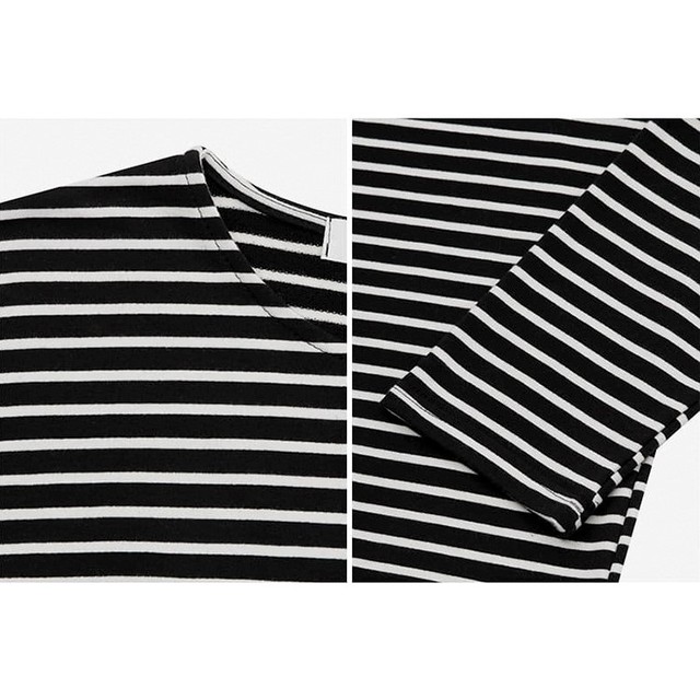 モノクロ ボーダー ラウンドネック 長袖 Tシャツ ロンt Bigシルエット カジュアル ストリート インナー ゆったり メンズ 取寄 発送目安14 21日営業日 Laff Store For Men ショップ情報 配送スケジュールを必ずご確認下さい