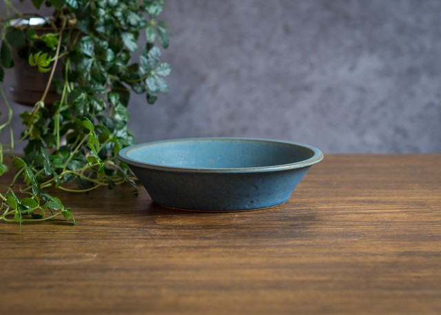 SHIROUMA 浅鉢 18cm 青(深皿・スープボウル・グラタン皿・耐熱皿)/長谷川 哲也