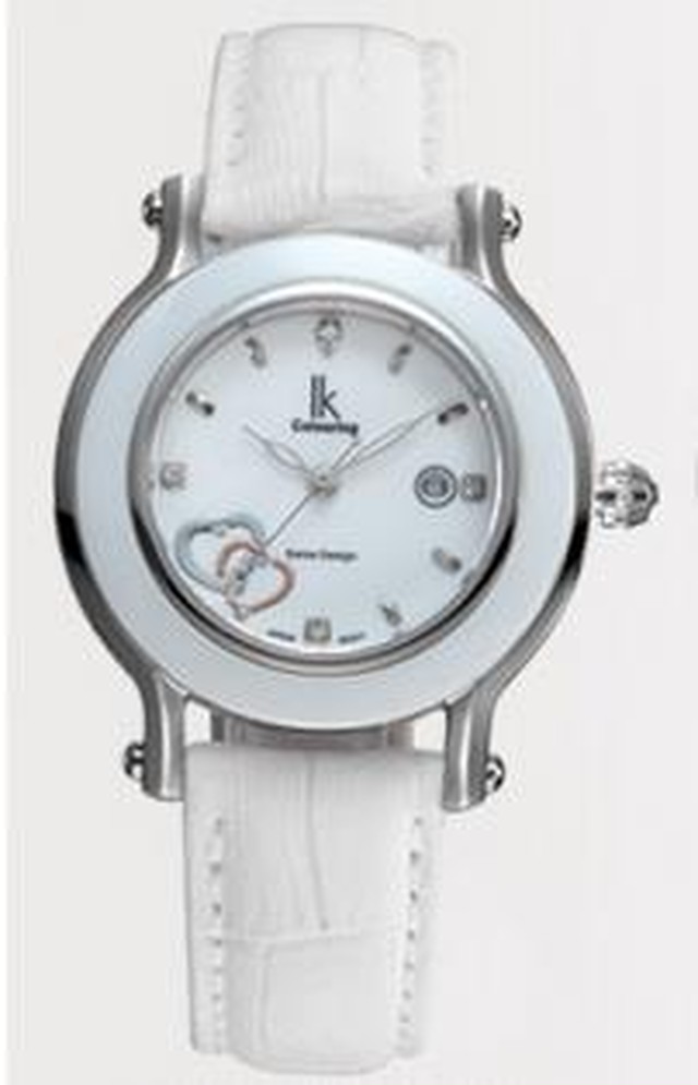 女性腕時計ik着色ファッションカジュアルセラミックスクォーツ時計レディース防水腕時計レザーガール時計レロジオフェミニーノ White Braverybase