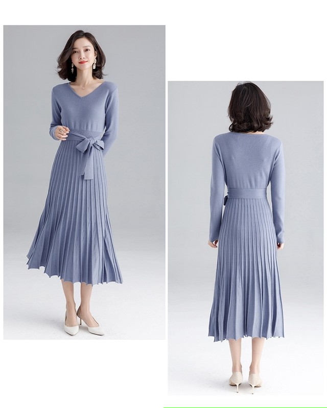 プリーツスカート ワンピース レディースニットワンピース ロングワンピース 長袖 ニット ワンピース 大きいサイズ 送料無料 Showerstreet オシャレな貴方を応援します