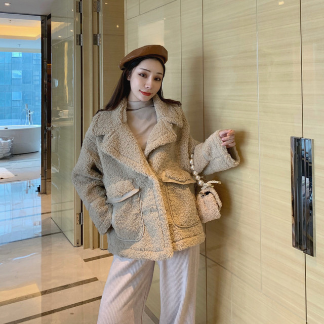 もこもこ プードルファー フェミニン シンプル ガーリー ボアブルゾン ボアコート ボアジャケット レディース 秋冬 羽織り Ptnym2644 Shop Suba