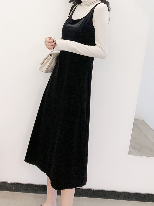 ノースリーブベルベットワンピース ベルベット 秋 冬 春 コーデ 膝下 ロング ラウンドネック 黒 Select Shop Skry スクリー ノースリーブベルベットワンピース ベルベット 秋 冬 春 コーデ 膝下 ロング ラウンドネック 黒 Select Shop Skry スクリー