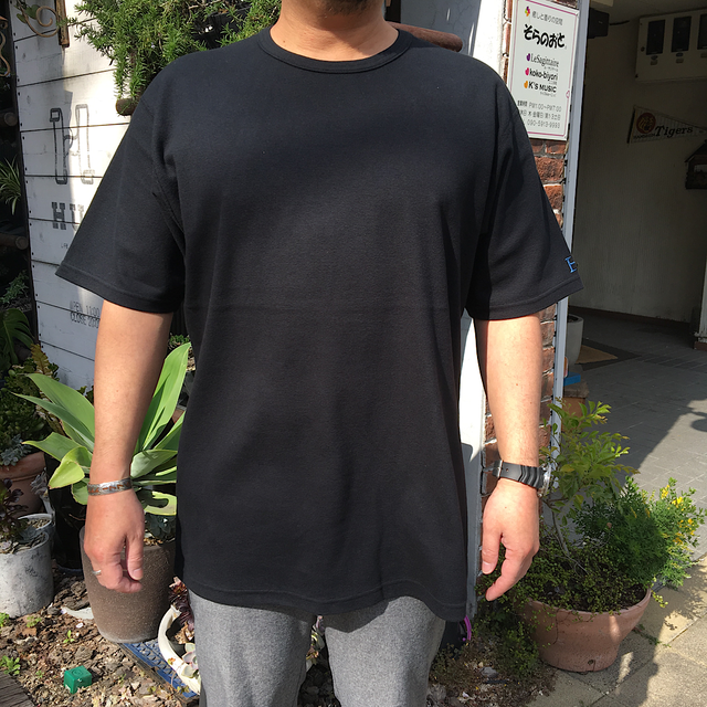 Hrm ストレッチフライス ルースショートスリーブtシャツ Black Hug