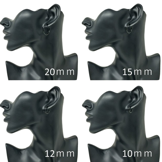 片耳 フープピアス ピアス メンズ レディース リングピアス 18g アレルギーアレルギー対応 ステンレス 大きめ 小さめ 大ぶり 小ぶり 太め 太い シンプル アクセサリー シルバー ゴールド ブラック ブルー ノンアレルギー 金属アレルギー 1個販売 Puente