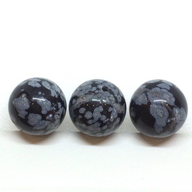 スノーフレークオブシディアン 約12mm 粒売り A Stone 高品質天然石