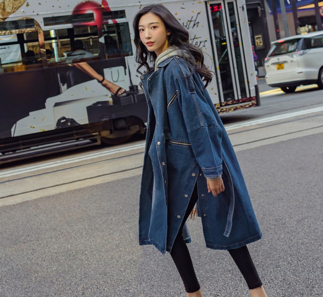 人気のファッショントレンド 元のデニム スプリング コート