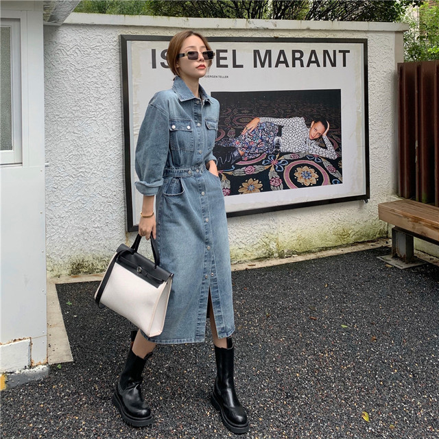 大人 デニム ワンピース 秋 冬 おしゃれ 人気 Nikkihouse