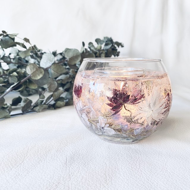 パープル系 ボタニカルキャンドル Flachilco フラチルコ