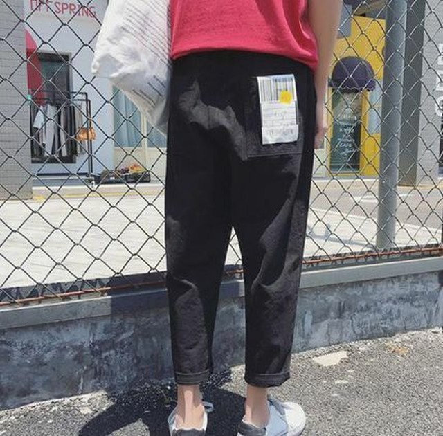 メンズ パンツ テーパードパンツ ロゴ ワイドパンツ 9分丈 Jb 1