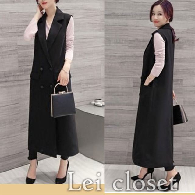 取寄 ジレ ベスト レディース テーラードカラー ロングジレ ロングベスト おしゃれ 大人キレイ キレイめ 羽織り 春 秋 冬 重ね着 Lcs2218tyc Leicloset