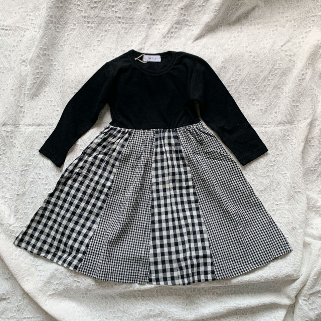 チェック柄 切替 ワンピース 女の子 90 140cm Lovely Baby子供服 可爱い キッズ Coolkids チェック柄 切替 ワンピース 女の子 90 140cm Lovely Baby子供服 可爱い キッズ Coolkids