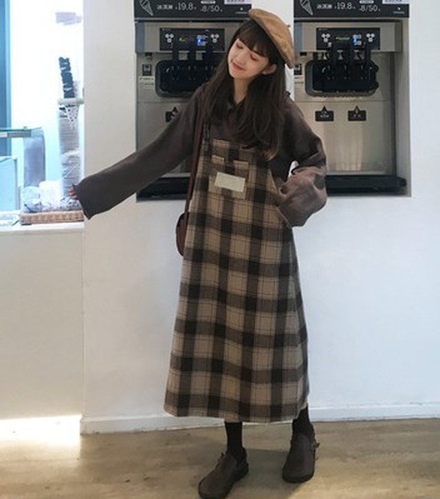 人気のファッショントレンド 最高ワンピース 冬 コーデ かわいい