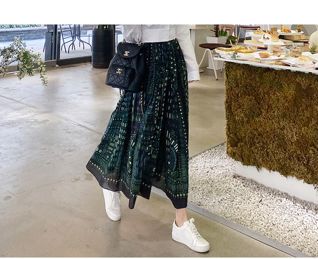 セットアップ レディース 40代 韓国 スーツ スカート コーデ 30代 マキシ丈 長袖 プリント 襟 シャツ およばれ フレアスカート カジュアル ゆったり 白 春夏 大きいサイズ おしゃれ Dress No Sato