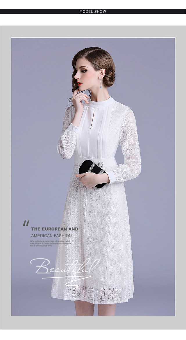 レース 刺繍 シフォン ドレス ワンピース 長袖 スタンドカラー パーティー ディナー 女子会 卒業式 発表会 演奏会 Znya0032 19新作ドレス Onlythebestオンリーザベスト Powered By Base