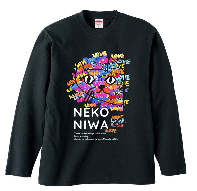 2021.love&energy 猫庭ロングスリーブ Tシャツ【ブラック】 ★全国送料無料★