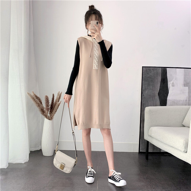 ワンピース 春ワンピース マタニティ ニットワンピ フード パーカーワンピ スリット ジャンパースカート チュニック セーター ひざ丈 10代 代 30代 40代 50代 Ptngt0723 Shop Suba