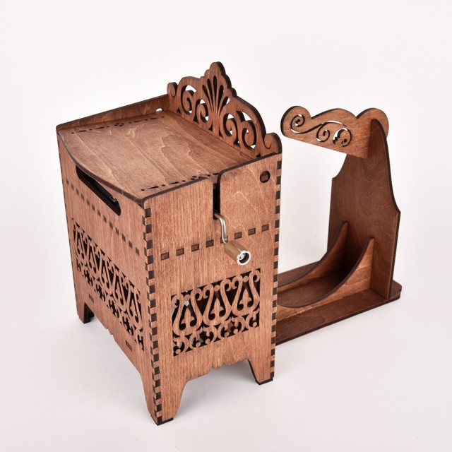 木箱の手回しオルゴール オルガニート Akaitori クラフト雑貨と木のおもちゃ