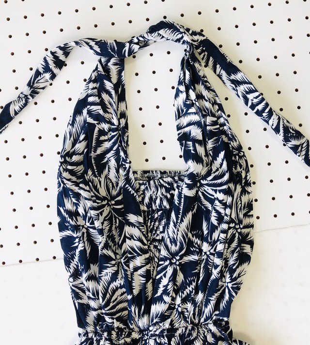 2way ヤシの木柄 モノトーン ワンピース スカート Chang Dek