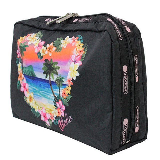 ハワイ限定 Lesportsac レスポートサック アロハサンセット エクストララージレクタンギュラーコスメティック Clara Hawaiian Select Shop