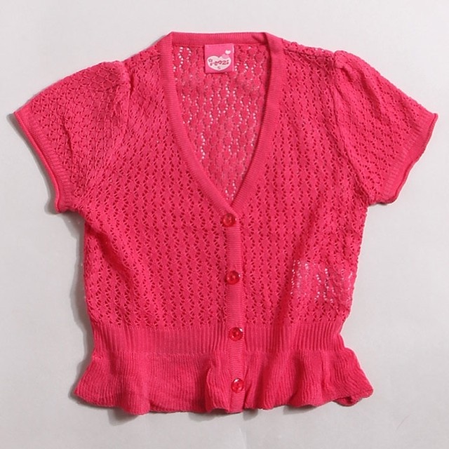 即納 シンプルでかわいいカーディガン ピンク おしゃれでかわいい韓国子供服 Dearest