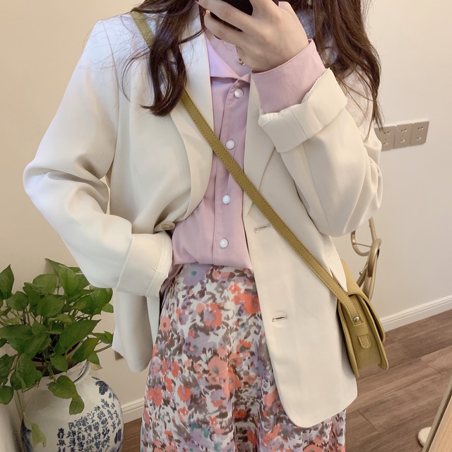 〈カフェシリーズ〉フェミニンやわらかジャケット【feminine soft jacket】