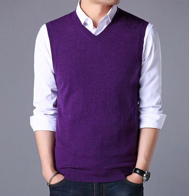ニットベスト メンズ セーター オフィス かっこいい ビジネス インナープルオーバー カットソー 袖なし 春 秋 冬 1224mj12 Bikewear