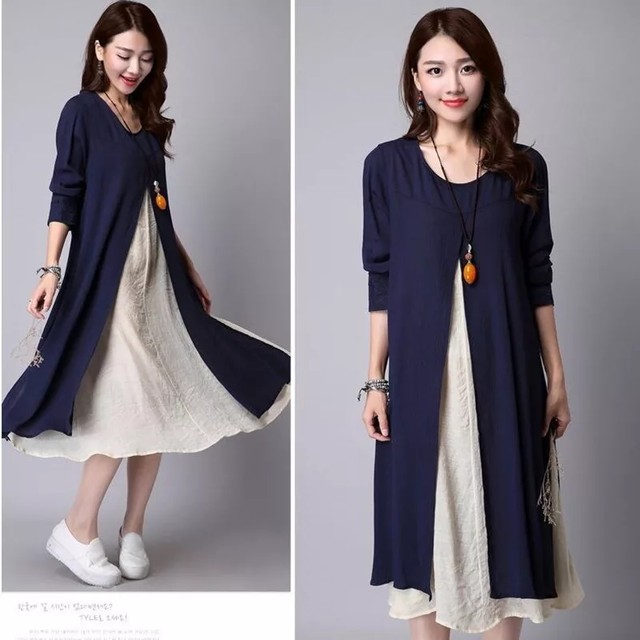 マタニティリネンワンピース ミモレ丈 ミディ丈m Xxl春夏秋 Grow Market こだわりのインテリア ベビー服