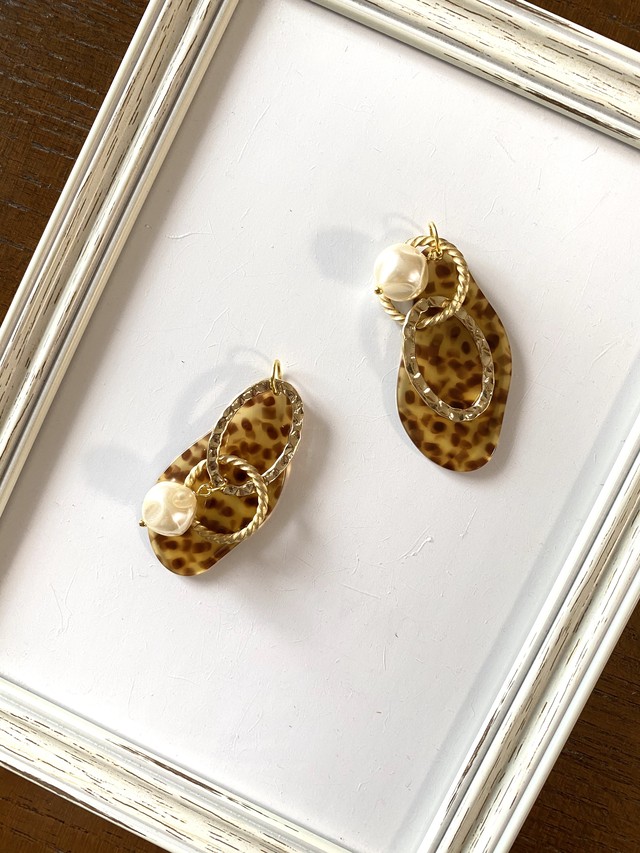 綺麗なレオパード ピアスorイヤリング Plus0418