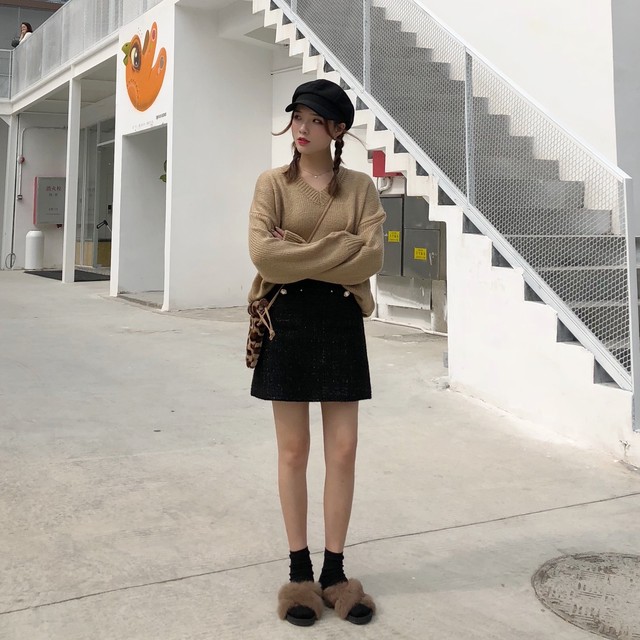 ツイードスカート サイドパールボタン ミニスカート 台形スカート ブラック ハイウエスト 大人かわいい 通学 学生 デート 休日コーデ 韓国 オルチャン Like Fashion プラス ツイードスカート サイドパールボタン ミニスカート 台形スカート ブラック ハイウエスト 大人かわいい 通学 学生 デート 休日コーデ 韓国 オルチャン Like Fashion プラス