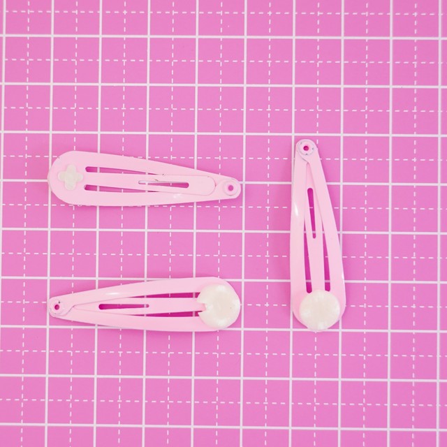 台座付き パッチンどめ 個 ハンドメイド パーツ 素材 キッズアクセサリー かわいい ゆめかわいい パステル Fancy ぷらんたん