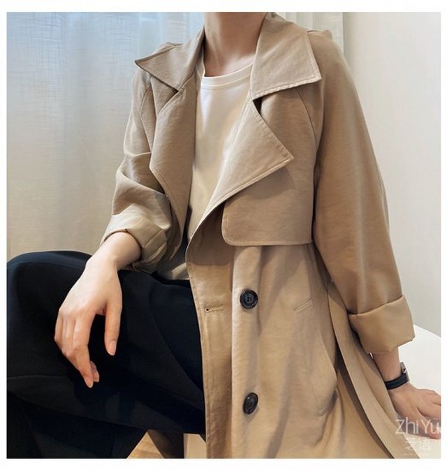 トレンチコート レディース 軽い 薄手 春 ロング 春服 春 スプリングコート アウター ロング ロングトレンチコート 御呼ばれ 黒 通勤 軽い オーバーサイズ Hr684 Raxia ラクシア