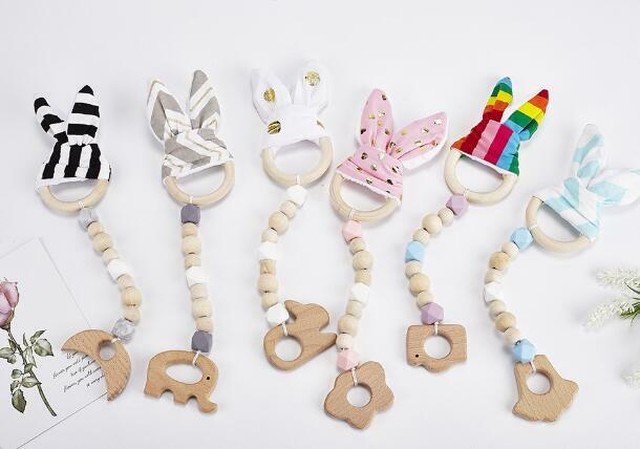 全6種 うさぎ 木製 ビース おもちゃ ストラップ 可愛い デザイン 赤ちゃん ベビー Bn413 Berceau Select Shop ベルソー セレクトショップ キッズ 親子ペアetc