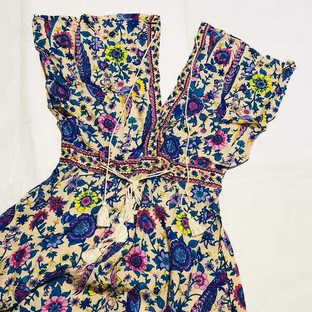 即納 ビンテージボヘミアンワンピース アイボリー Yuri Link