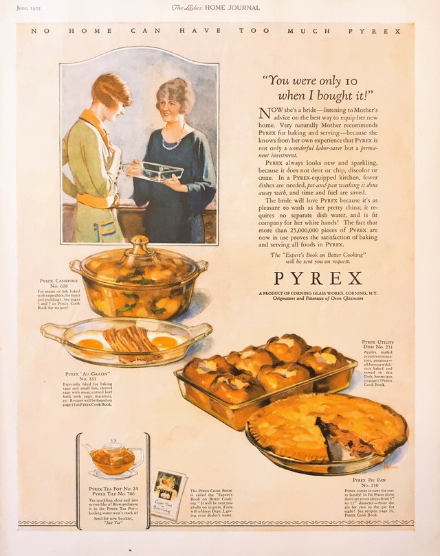 Ad013 Pyrex 1925オーブンウェアヴィンテージ広告 B Quartermoon Vinatge