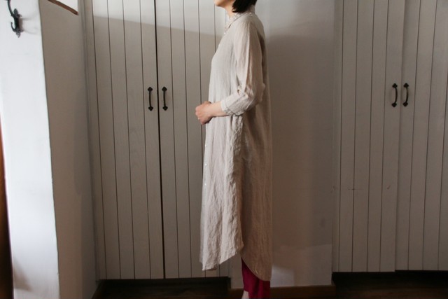 No Control Air Nrbop 80 平織リネンシャツワンピース 38サイズ Fuzzy Clothed