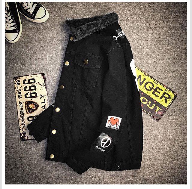 韓国人気 デニムジャケット 裏地ボアジャケット アウター メンズカジュアル ぐるぐる